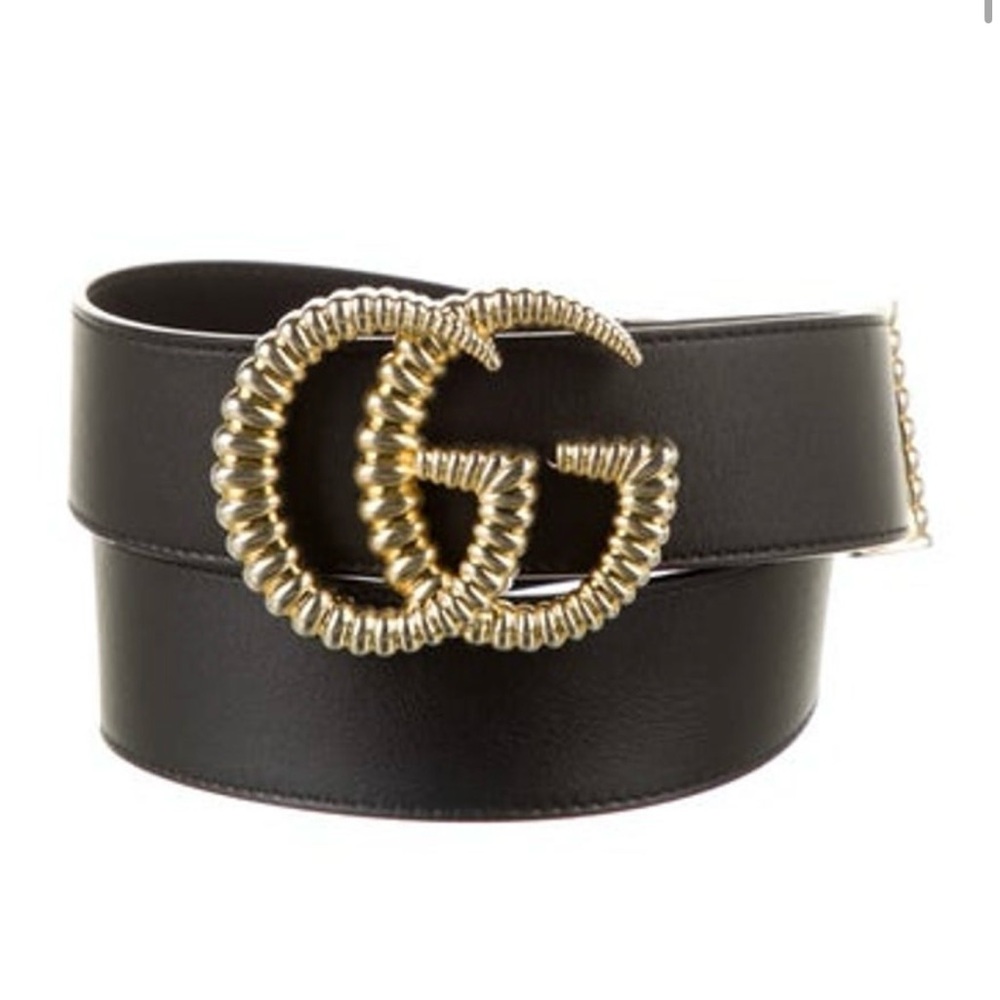 Gucci double G leather belt